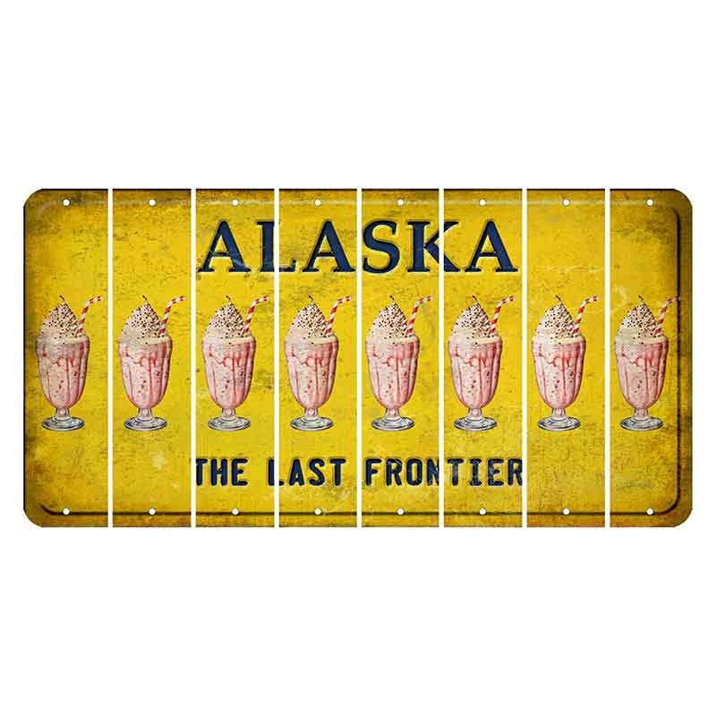 Alaska The Last Frontier Cut License Plate Strips (Set of 8)