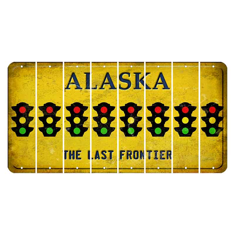 Alaska The Last Frontier Cut License Plate Strips (Set of 8)