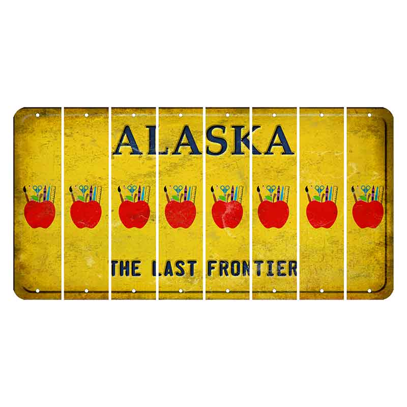 Alaska The Last Frontier Cut License Plate Strips (Set of 8)