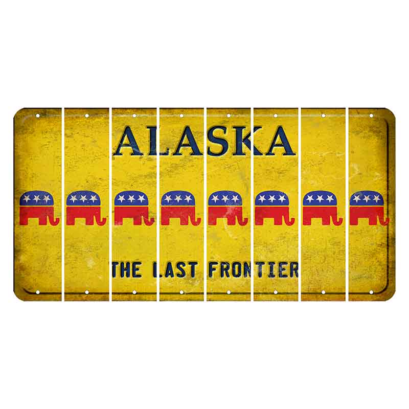 Alaska The Last Frontier Cut License Plate Strips (Set of 8)