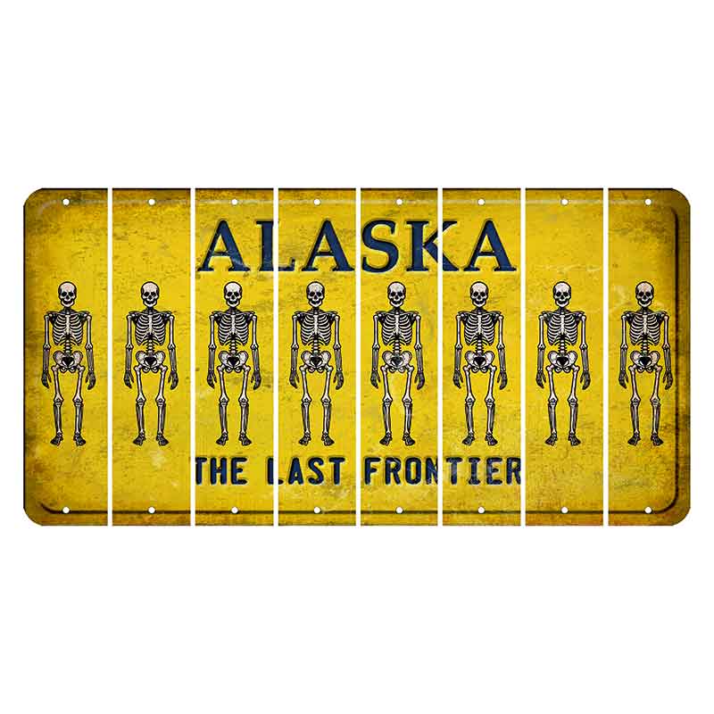 Alaska The Last Frontier Cut License Plate Strips (Set of 8)