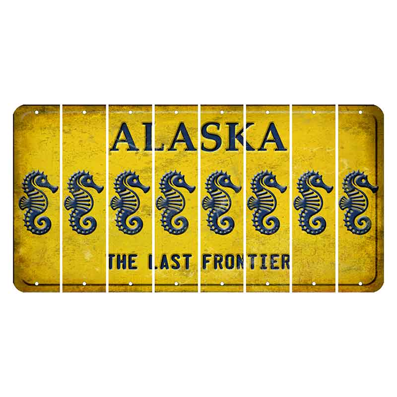 Alaska The Last Frontier Cut License Plate Strips (Set of 8)