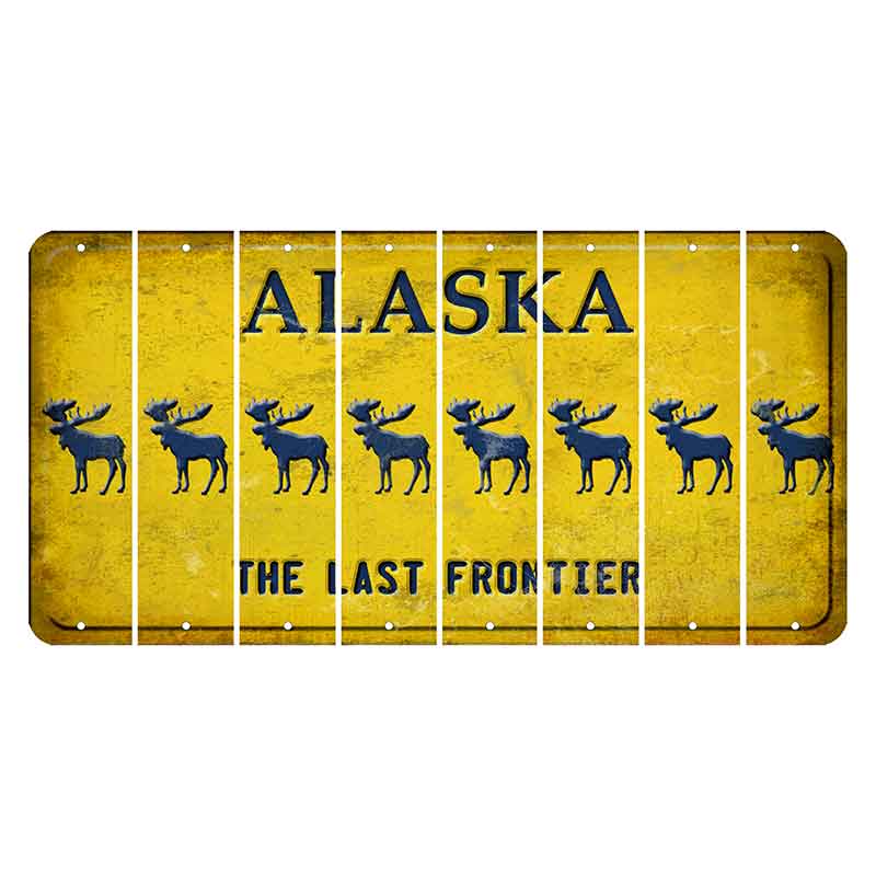 Alaska The Last Frontier Cut License Plate Strips (Set of 8)