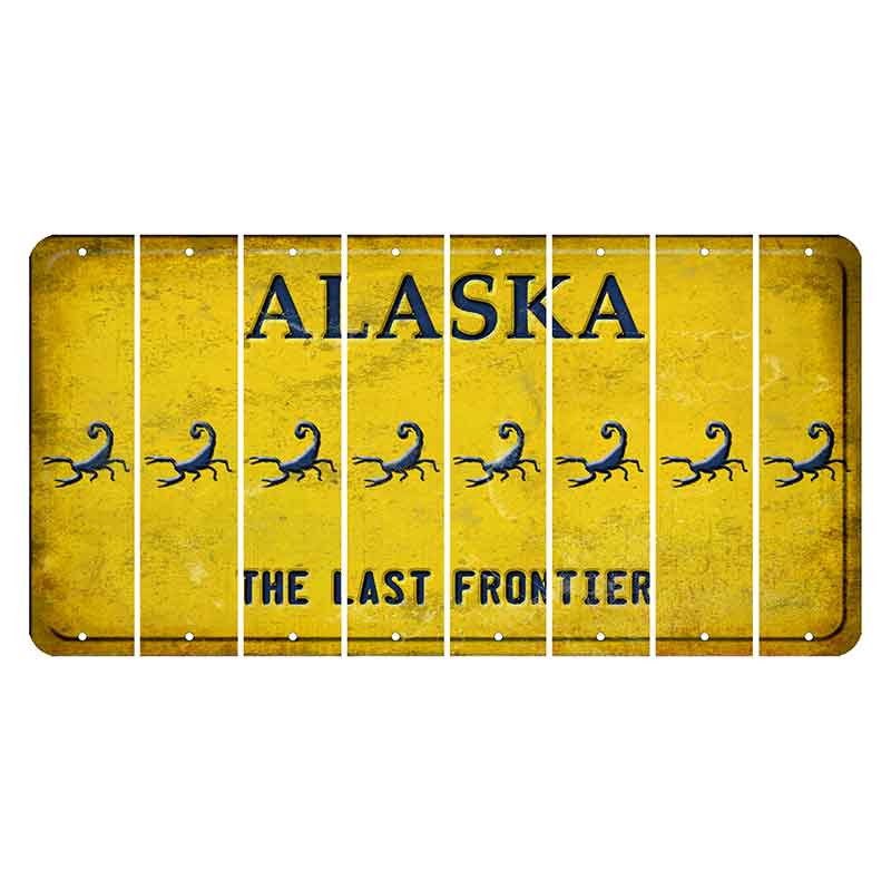 Alaska The Last Frontier Cut License Plate Strips (Set of 8)