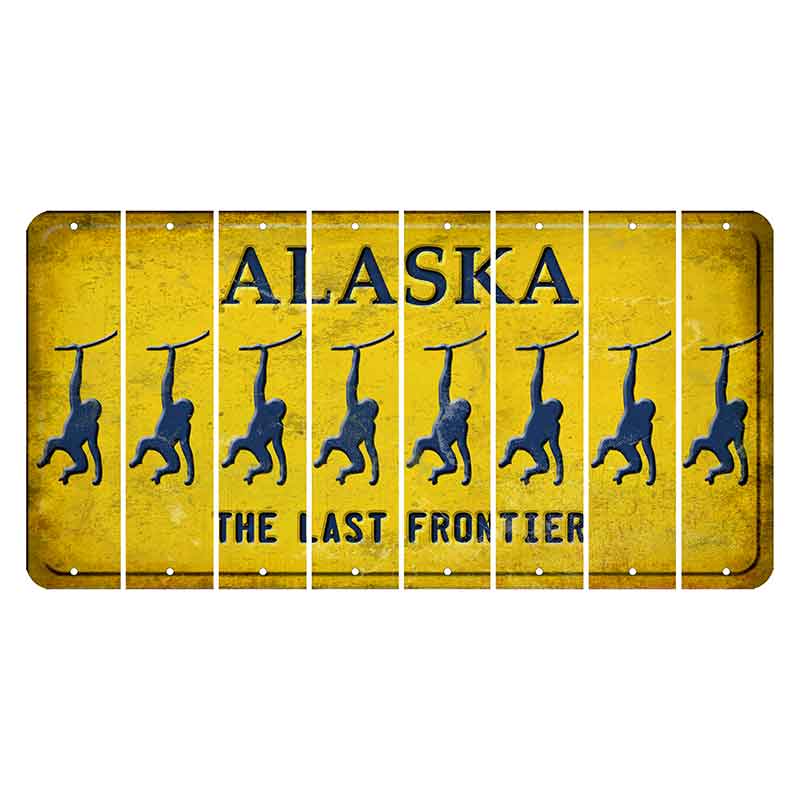 Alaska The Last Frontier Cut License Plate Strips (Set of 8)