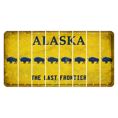 Alaska The Last Frontier Cut License Plate Strips (Set of 8)