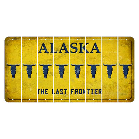 Alaska The Last Frontier Cut License Plate Strips (Set of 8)