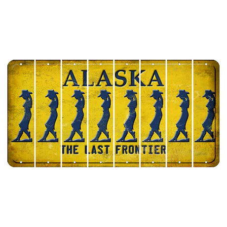 Alaska The Last Frontier Cut License Plate Strips (Set of 8)