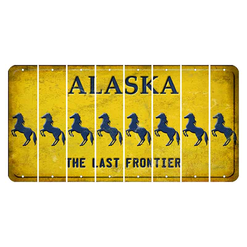 Alaska The Last Frontier Cut License Plate Strips (Set of 8) Horse