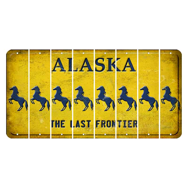 Alaska The Last Frontier Cut License Plate Strips (Set of 8)