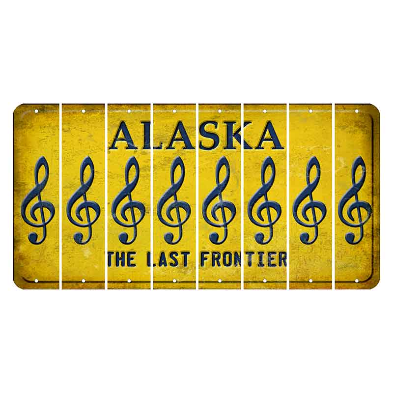 Alaska The Last Frontier Cut License Plate Strips (Set of 8)