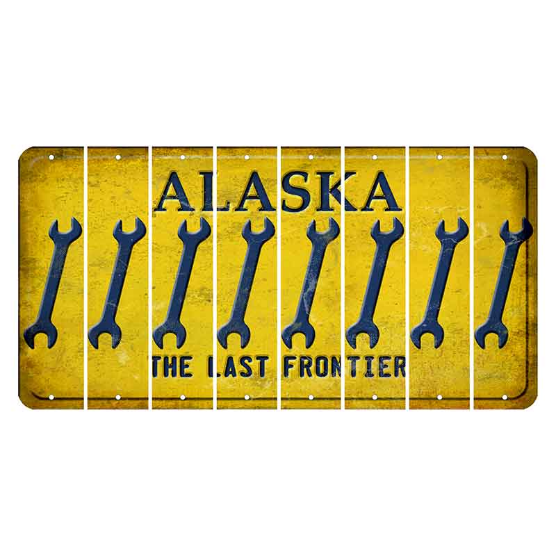 Alaska The Last Frontier Cut License Plate Strips (Set of 8)