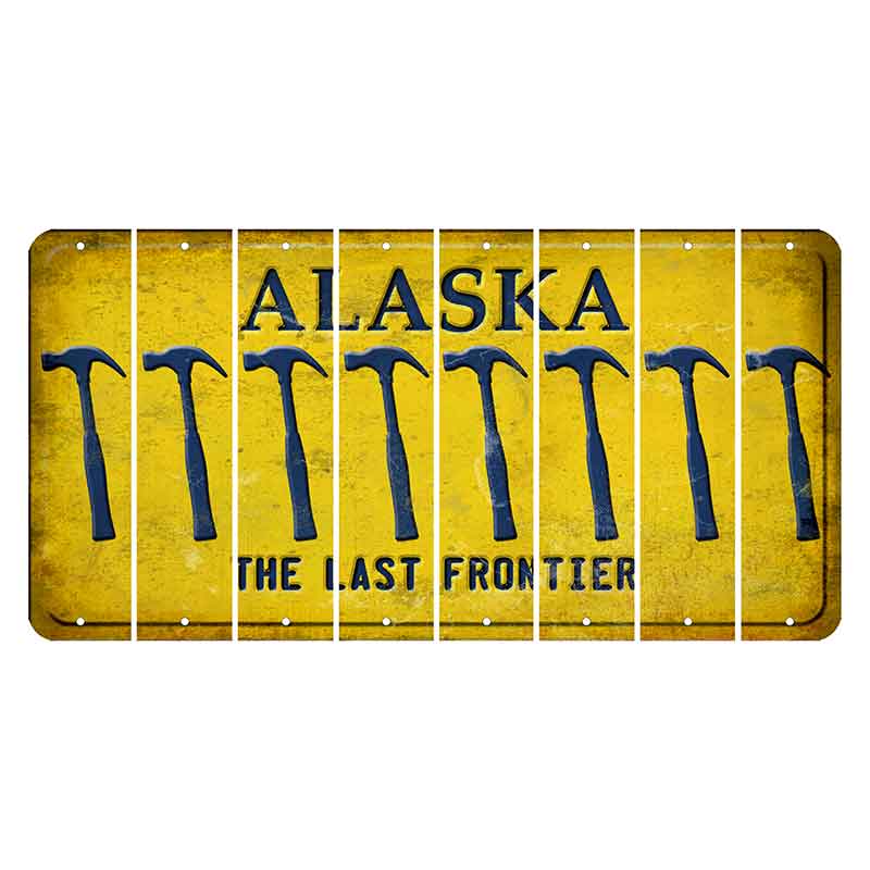 Alaska The Last Frontier Cut License Plate Strips (Set of 8)