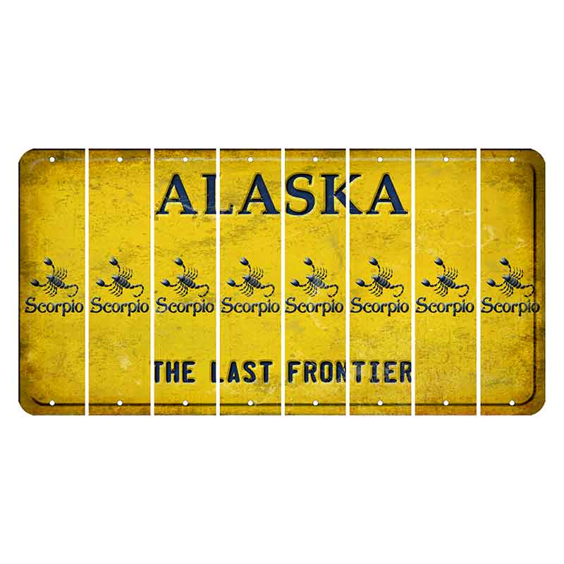 Alaska The Last Frontier Cut License Plate Strips (Set of 8) Zodiac Sign - Scorpio