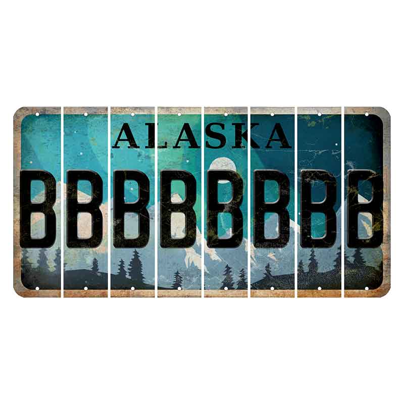 Alaska Northern Lights Cut License Plate Strips (Set of 8)