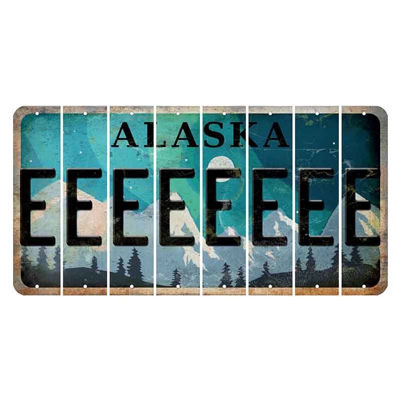Alaska Northern Lights Cut License Plate Strips (Set of 8) E