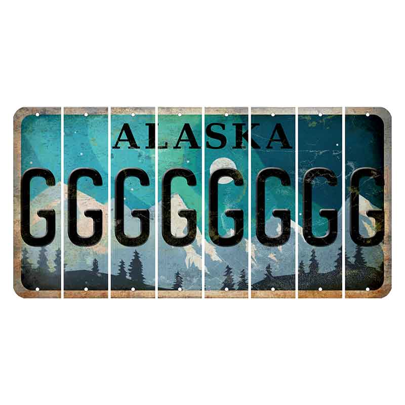 Alaska Northern Lights Cut License Plate Strips (Set of 8) G