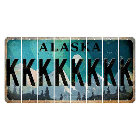 Alaska Northern Lights Cut License Plate Strips (Set of 8)