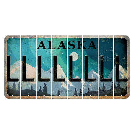 Alaska Northern Lights Cut License Plate Strips (Set of 8)