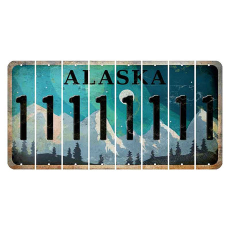 Alaska Northern Lights Cut License Plate Strips (Set of 8)