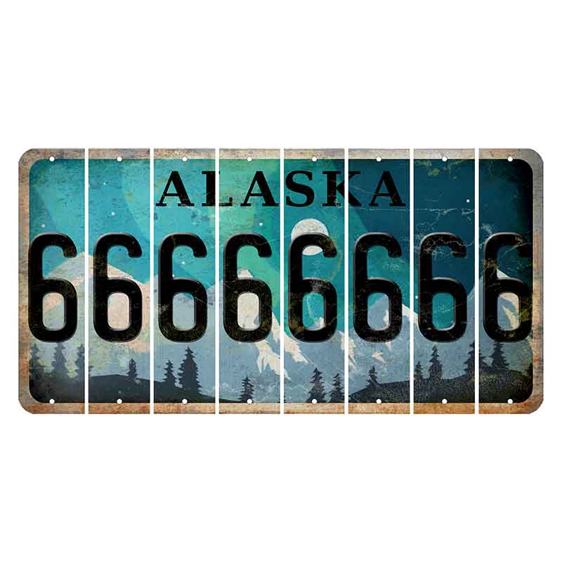 Alaska Northern Lights Cut License Plate Strips (Set of 8) 6