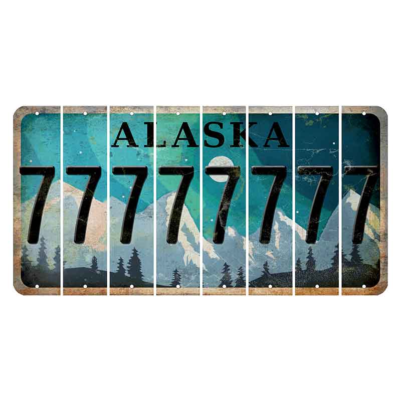 Alaska Northern Lights Cut License Plate Strips (Set of 8) 7