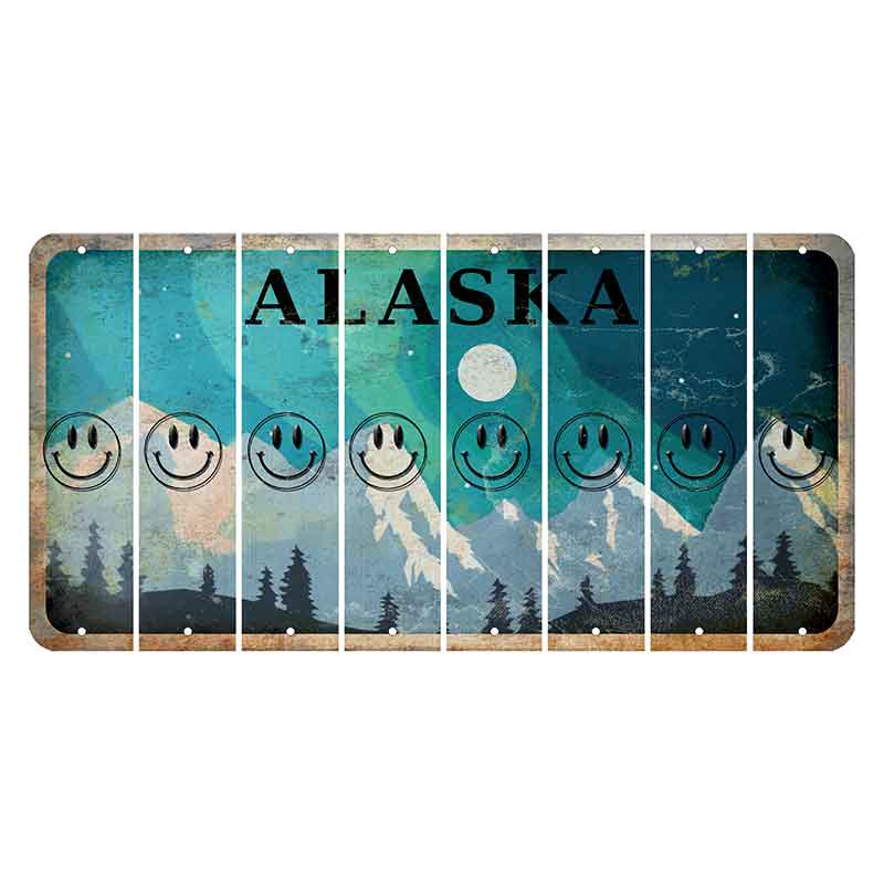 Alaska Northern Lights Cut License Plate Strips (Set of 8)