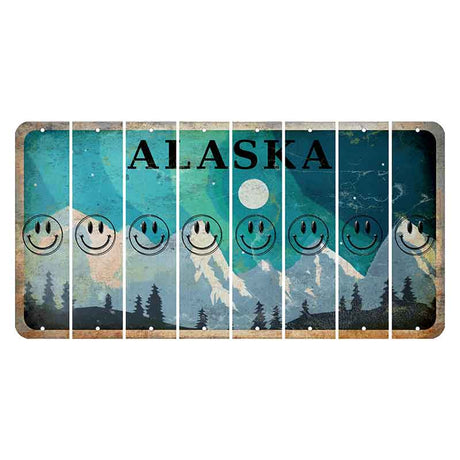 Alaska Northern Lights Cut License Plate Strips (Set of 8)