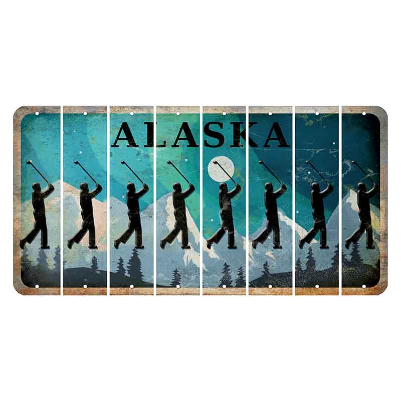 Alaska Northern Lights Cut License Plate Strips (Set of 8)