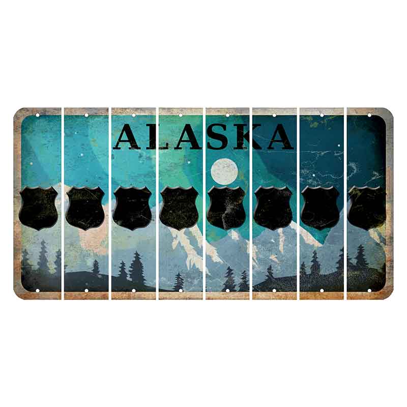 Alaska Northern Lights Cut License Plate Strips (Set of 8)