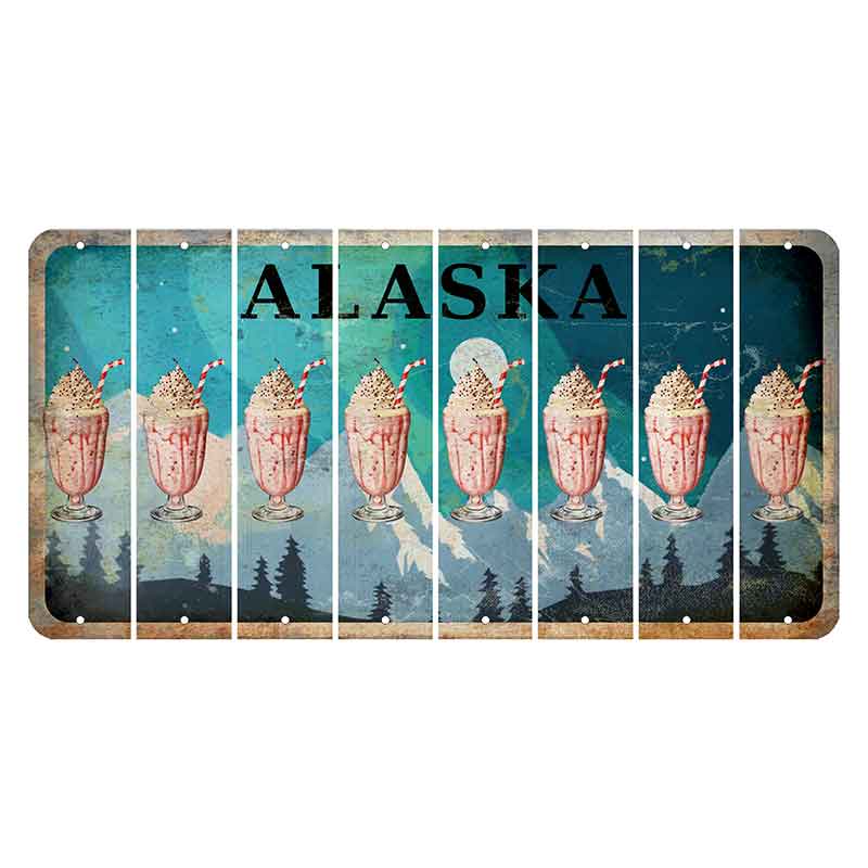 Alaska Northern Lights Cut License Plate Strips (Set of 8)