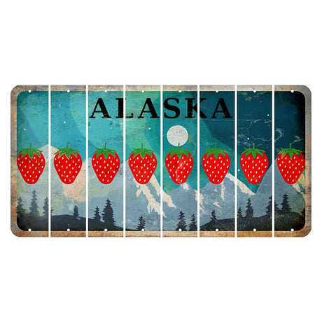 Alaska Northern Lights Cut License Plate Strips (Set of 8)