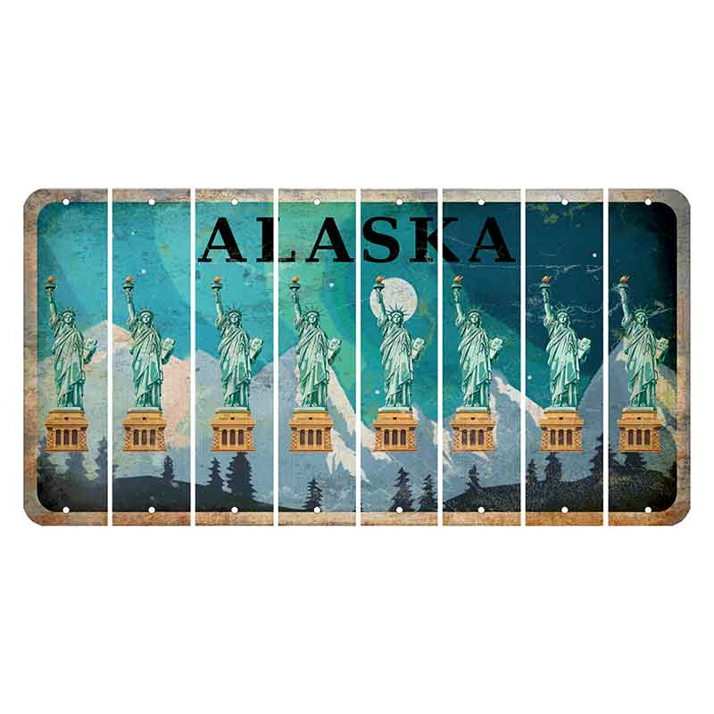 Alaska Northern Lights Cut License Plate Strips (Set of 8)