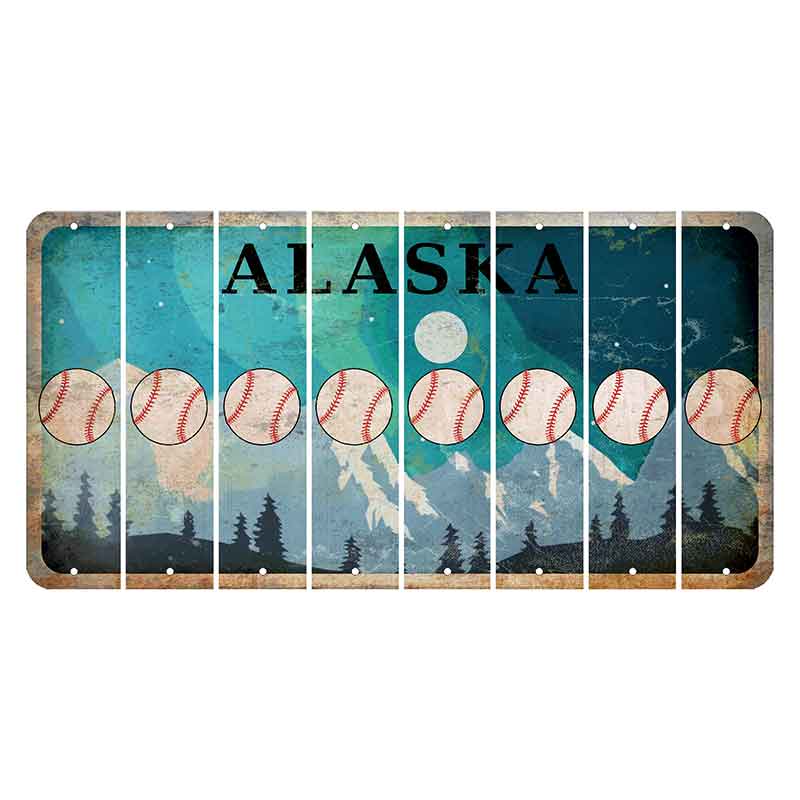 Alaska Northern Lights Cut License Plate Strips (Set of 8)