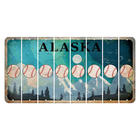 Alaska Northern Lights Cut License Plate Strips (Set of 8)