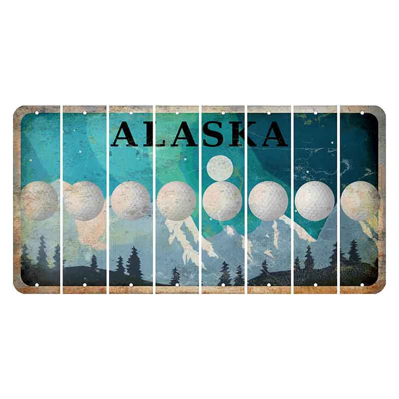 Alaska Northern Lights Cut License Plate Strips (Set of 8)