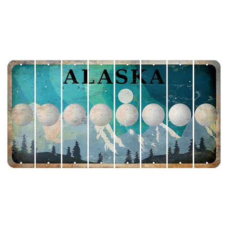 Alaska Northern Lights Cut License Plate Strips (Set of 8)