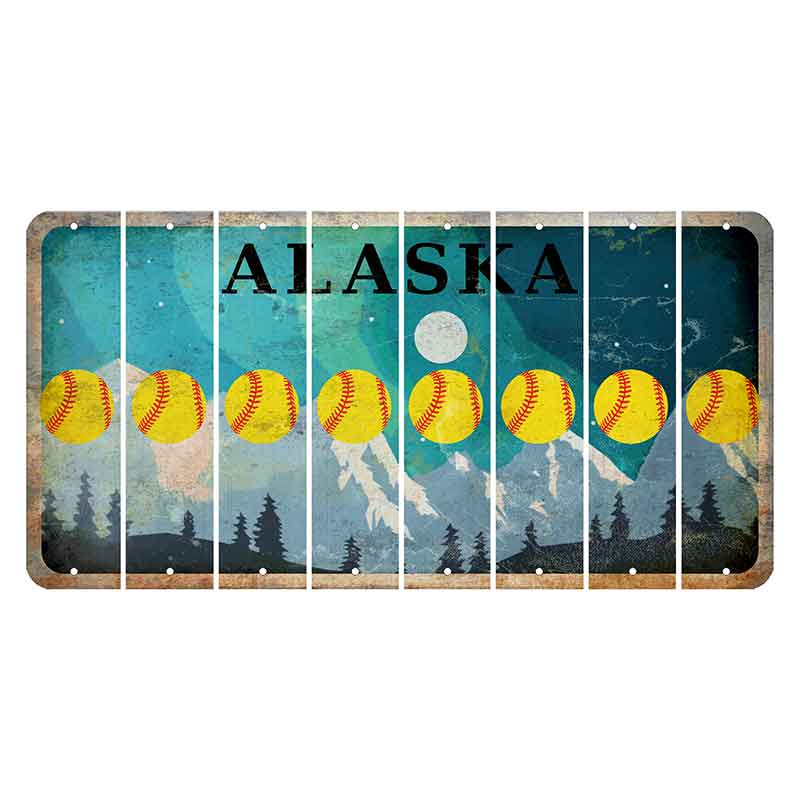 Alaska Northern Lights Cut License Plate Strips (Set of 8)