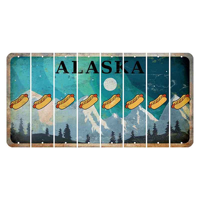 Alaska Northern Lights Cut License Plate Strips (Set of 8)