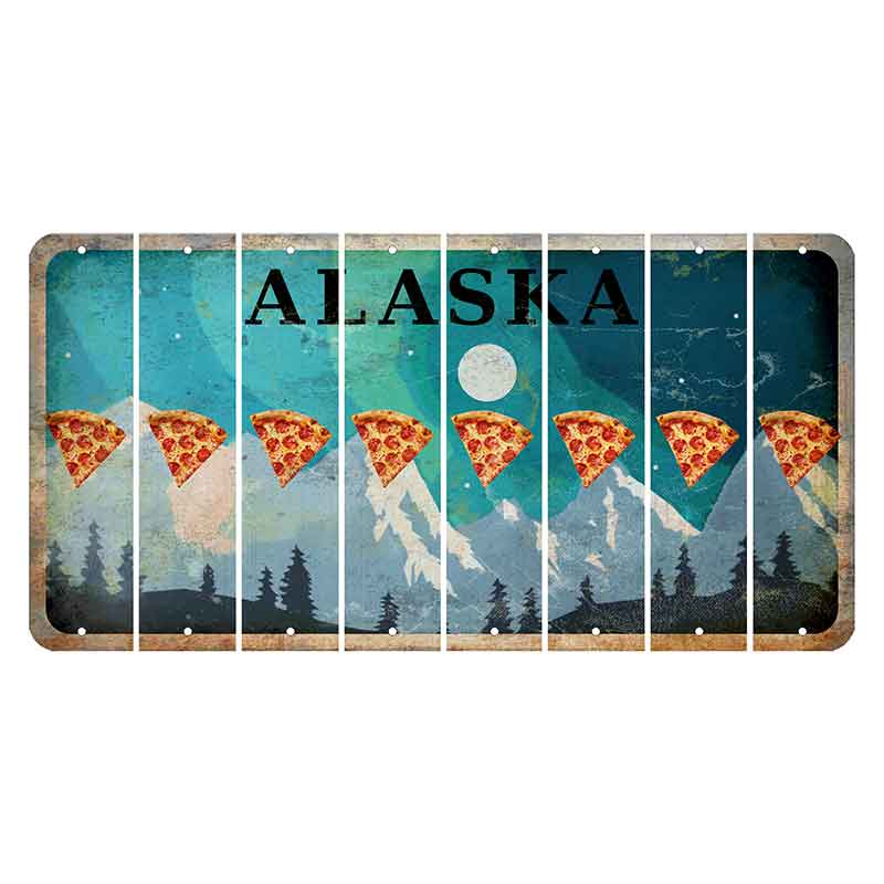 Alaska Northern Lights Cut License Plate Strips (Set of 8)