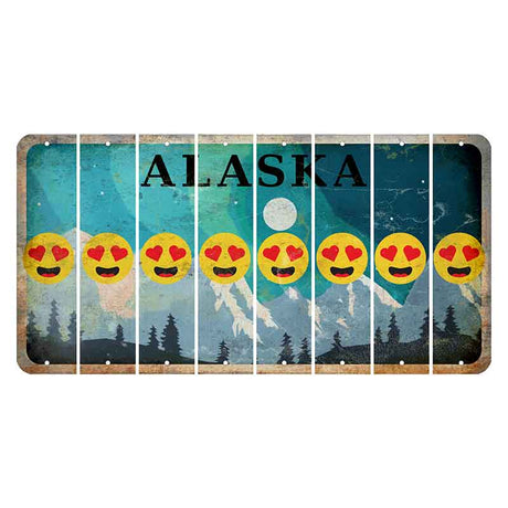 Alaska Northern Lights Cut License Plate Strips (Set of 8)