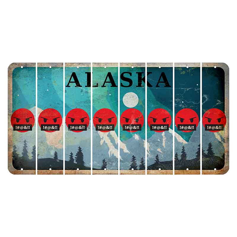 Alaska Northern Lights Cut License Plate Strips (Set of 8)