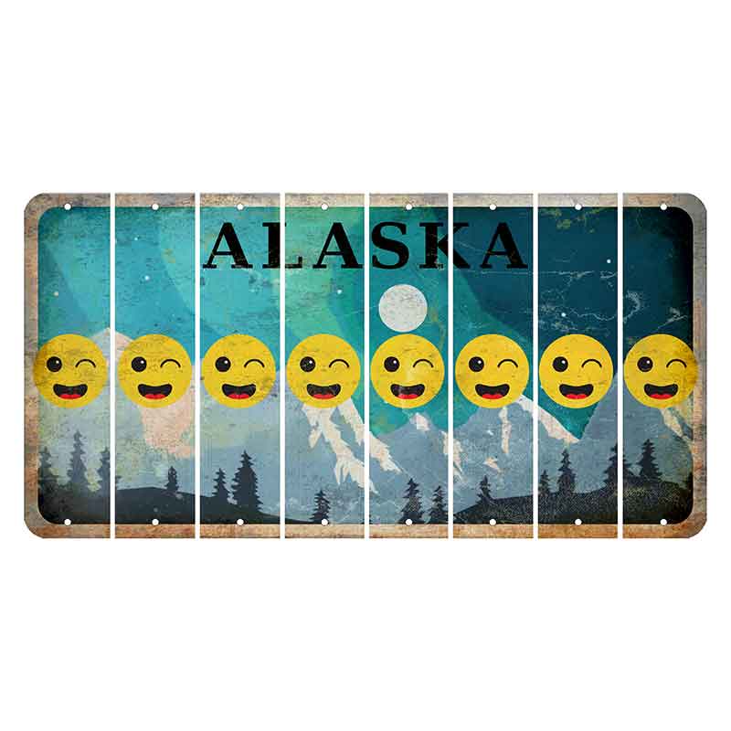 Alaska Northern Lights Cut License Plate Strips (Set of 8)