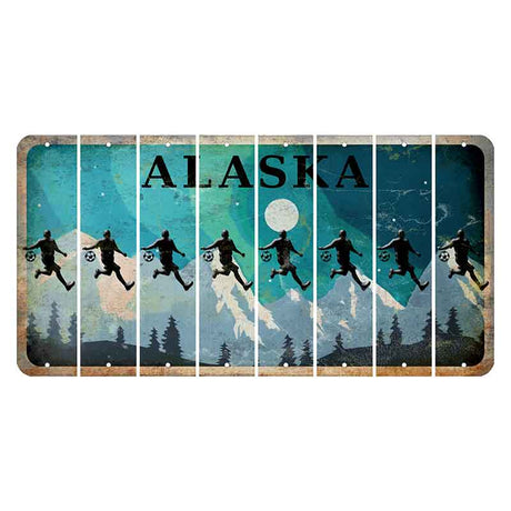 Alaska Northern Lights Cut License Plate Strips (Set of 8)