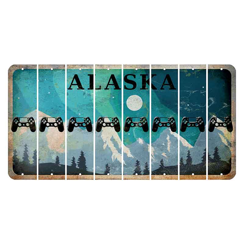 Alaska Northern Lights Cut License Plate Strips (Set of 8) PS Controller