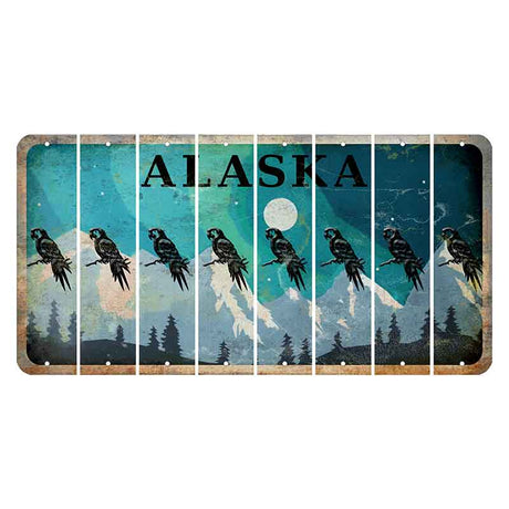 Alaska Northern Lights Cut License Plate Strips (Set of 8)