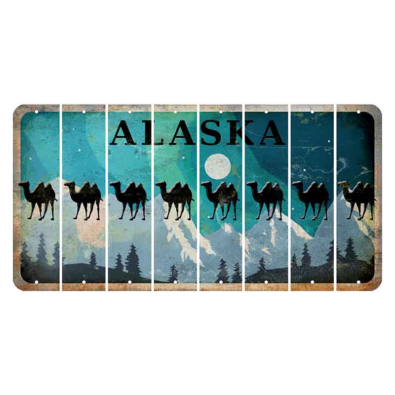 Alaska Northern Lights Cut License Plate Strips (Set of 8)