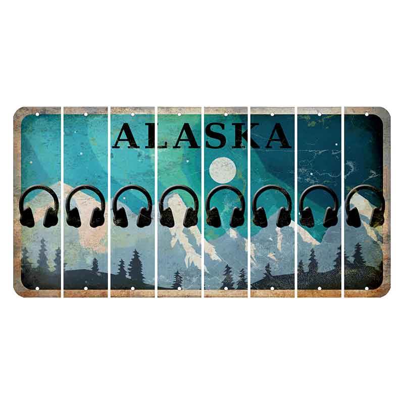 Alaska Northern Lights Cut License Plate Strips (Set of 8) Headphones
