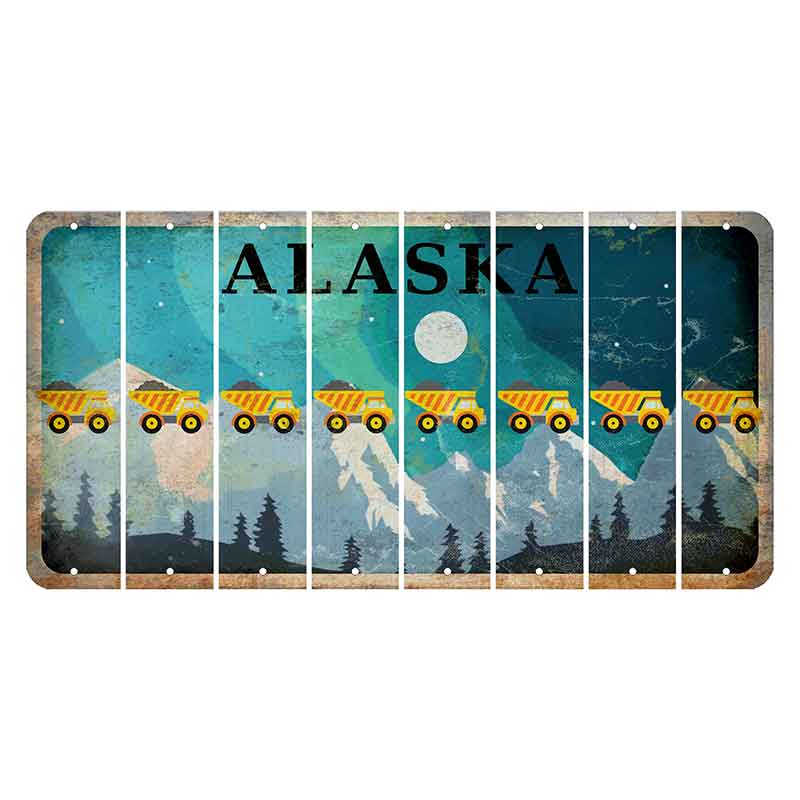 Alaska Northern Lights Cut License Plate Strips (Set of 8)