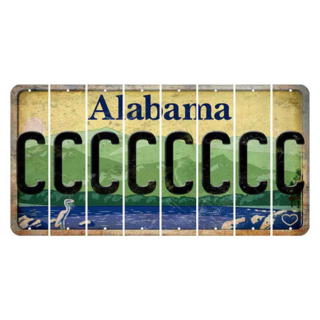 Alabama Lake and Forest Cut License Plate Strips (Set of 8)